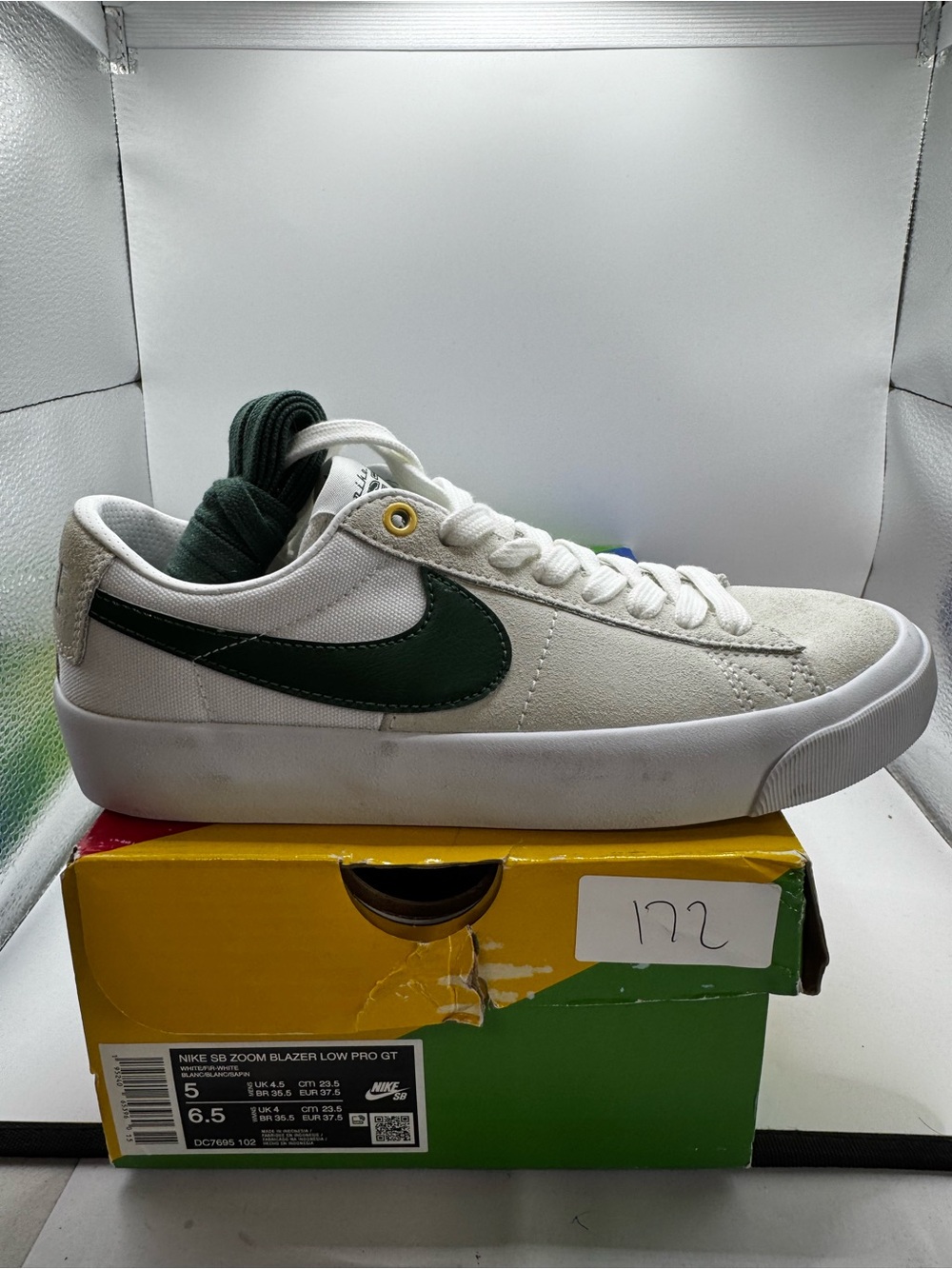 Nike Men’s Low-Profile Sneaker in White and Dark Green